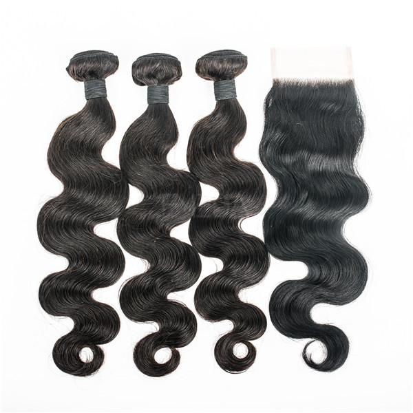 Brazilian virgin hair bundles with lace closure  LJ54